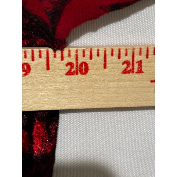 Womens sz L tunic top red & black velvet block Couqette Fairy Witchy Career goth - Picture 6 of 9